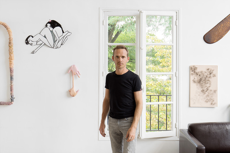 Portrait de nicolas momein à l'atelier de la cité des arts, Paris